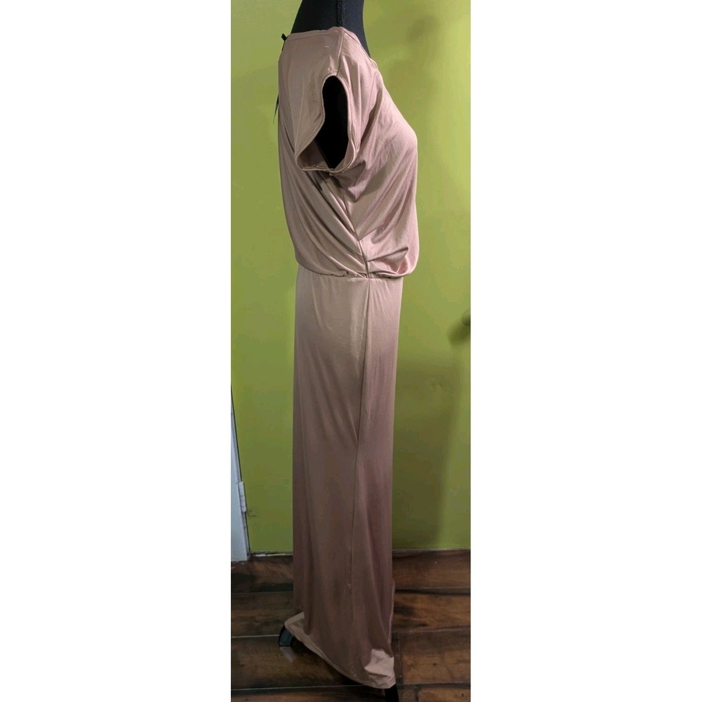 Ruiyize Womens Maxi Dress Medium NWT Tan Stretch Minimalist Lounge Dress - Picture 3 of 9